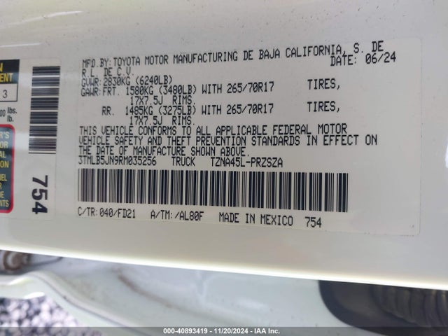 Toyota Tacoma Trd Off Road 2024 3TMLB5JN9RM035256 Image 9