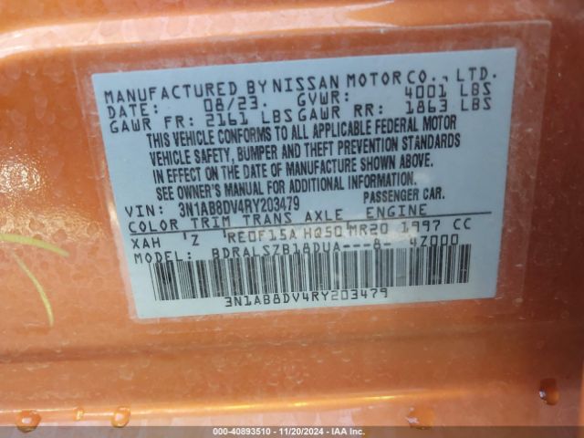 3N1AB8DV4RY203479 Nissan Sentra Sr Xtronic Cvt