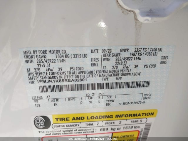 1FMJK1K85REA02801 Ford Expedition Limited Max