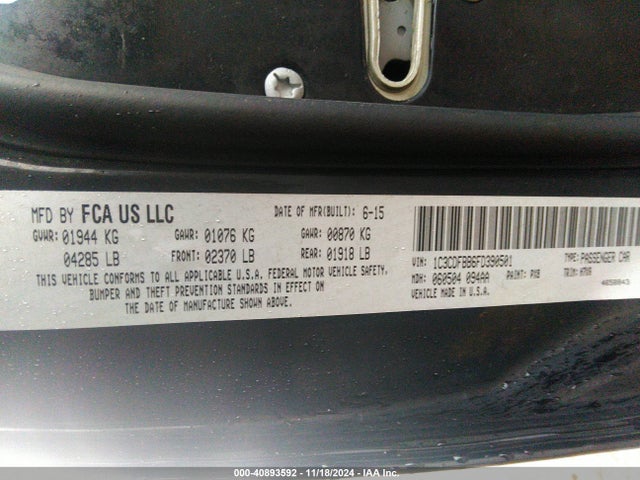 Dodge DART SXT 2015 1C3CDFBB6FD390501 Image 9