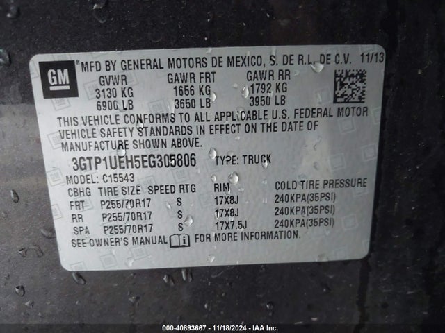 3GTP1UEH5EG305806 GMC Sierra 1500 Sle