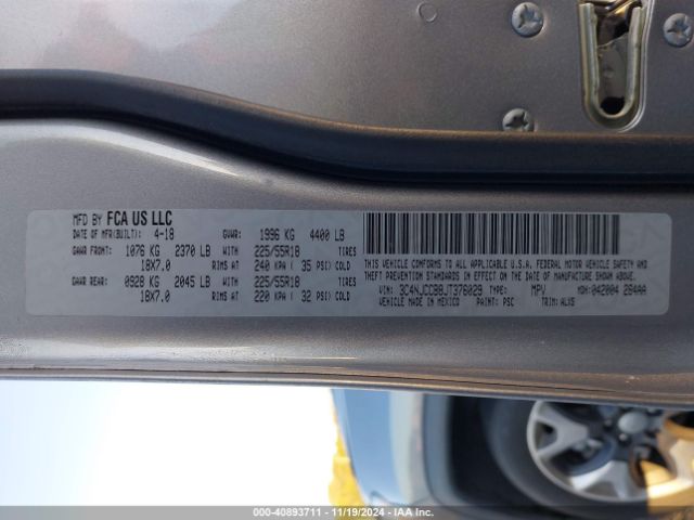 3C4NJCCB8JT376029 Jeep Compass Limited Fwd
