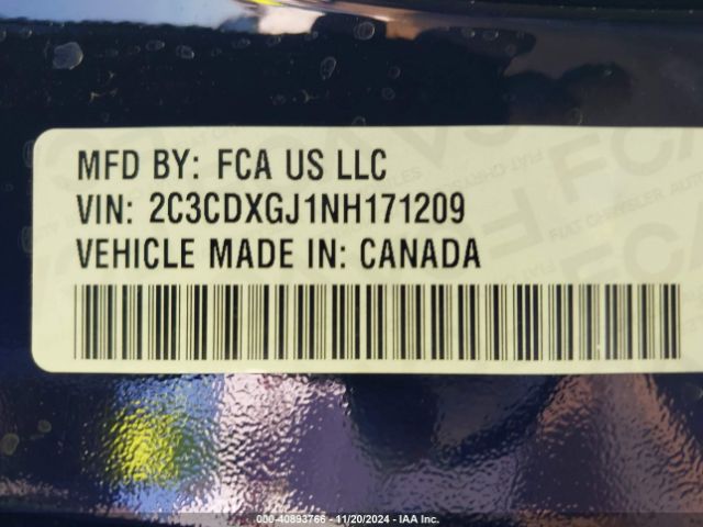 2C3CDXGJ1NH171209 Dodge Charger Scat Pack Widebody