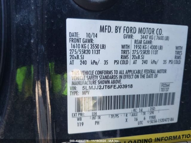 5LMJJ2JT6FEJ03918 Lincoln Navigator