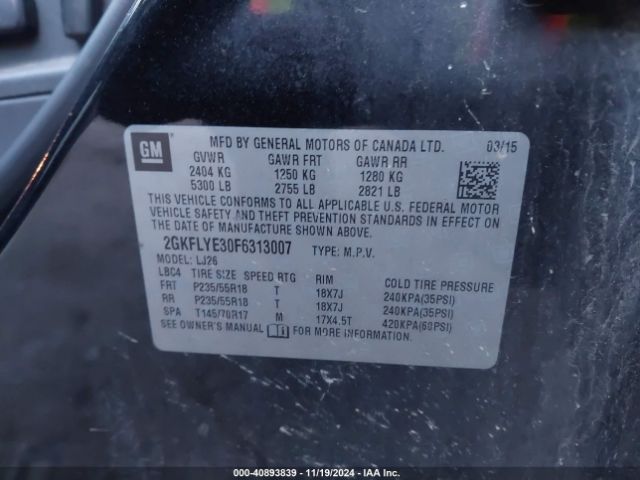 2GKFLYE30F6313007 GMC Terrain Slt-2