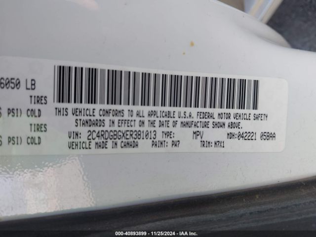 2C4RDGBGXER381013 Dodge Grand Caravan Se 30th Anniversary