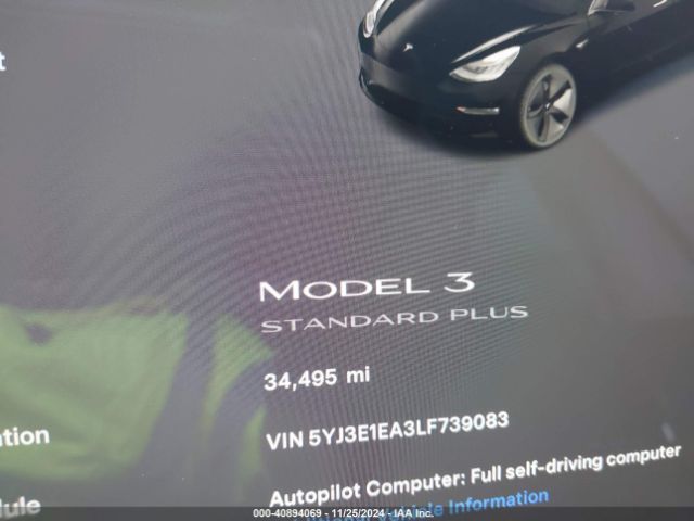 5YJ3E1EA3LF739083 Tesla Model 3 Standard Range Plus Rear-wheel Drive/standard Range Rear-wheel Drive
