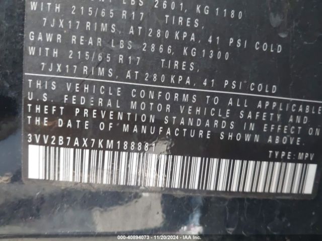 2019 VOLKSWAGEN TIGUAN 3VV2B7AX7KM188881 Photo 8
