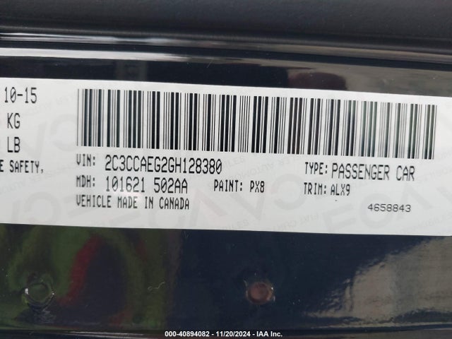 Chrysler 300C 2016 2C3CCAEG2GH128380 Image 9