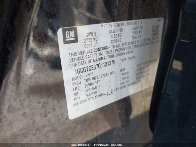 1GCGTCE37G1131375 Chevrolet Colorado Lt