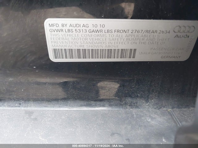 2011 AUDI A6 WAUFGAFB5BN031767 Photo 8