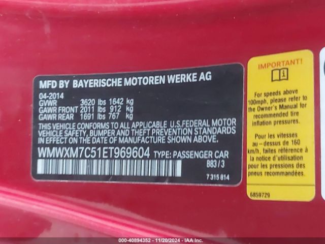 WMWXM7C51ET969604 Mini Hardtop Cooper S