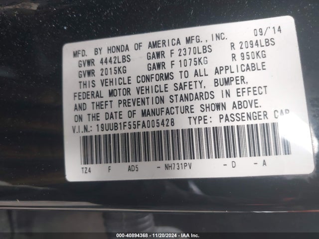 Acura TLX TECH 2015 19UUB1F55FA005428 Image 9