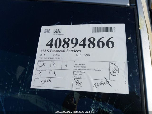 1ZVBP8AM1E5240153 Ford Mustang V6