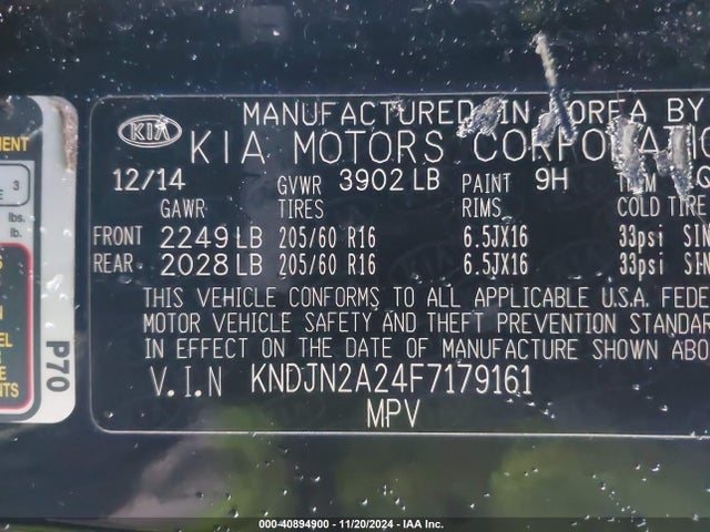 KIA Soul 2015 KNDJN2A24F7179161 Image 9