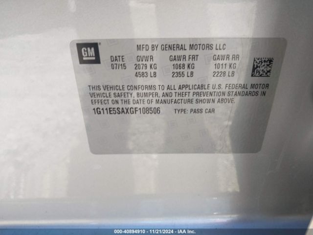 1G11E5SAXGF108506 Chevrolet Malibu Limited Ltz