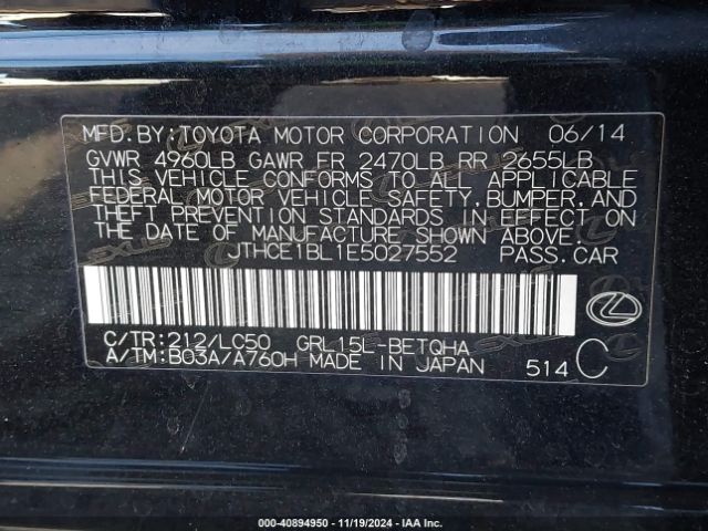JTHCE1BL1E5027552 Lexus GS 350