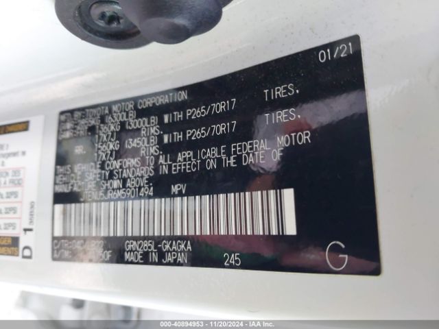 JTENU5JR6M5901494 Toyota 4runner Sr5 Premium