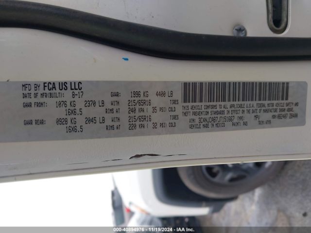 3C4NJCAB7JT151667 Jeep Compass Sport Fwd
