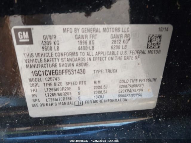 1GC1CVEG9FF531430 Chevrolet Silverado 2500hd Lt