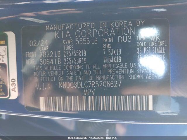KIA Ev6 Wind 2024 KNDC3DLC7R5206627 Image 9