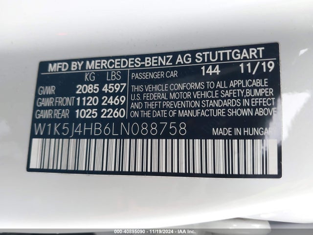W1K5J4HB6LN088758 Mercedes-Benz CLA 250 4MATIC