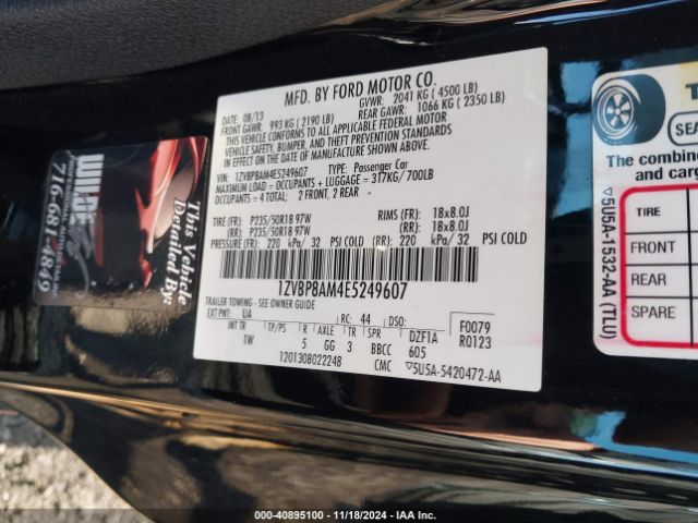 1ZVBP8AM4E5249607 Ford Mustang V6