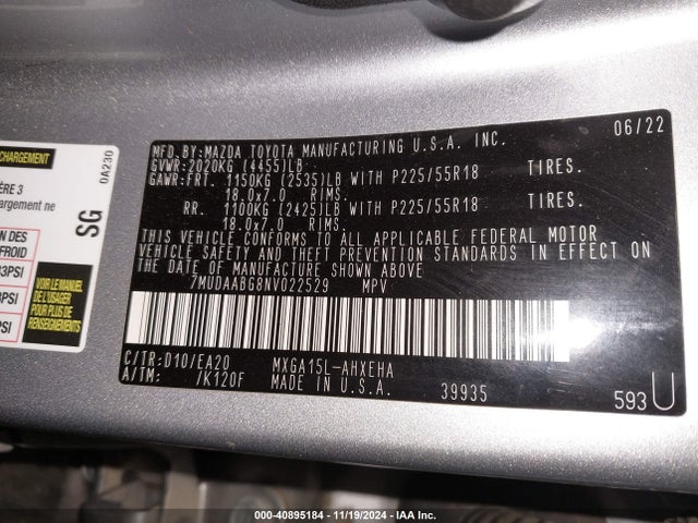 7MUDAABG8NV022529 Toyota Corolla Cross Xle