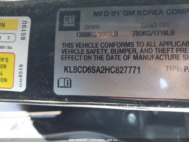Chevrolet Spark 1lt Cvt 2017 KL8CD6SA2HC827771 Image 9