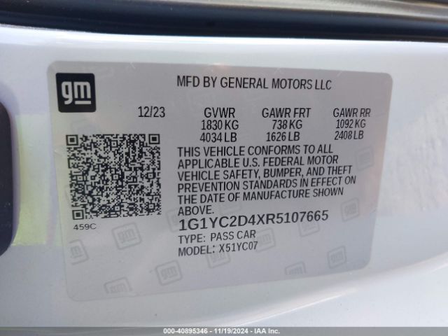1G1YC2D4XR5107665 Chevrolet Corvette Stingray Rwd  3lt