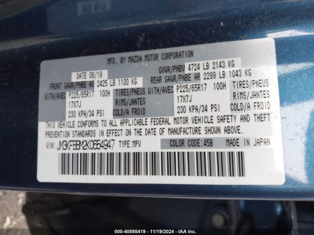 JM3KFBBM2K0654947 Mazda CX-5 SPORT