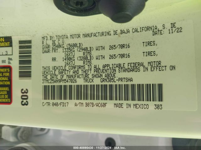 3TMCZ5AN9PM547026 Toyota Tacoma Trd Off Road