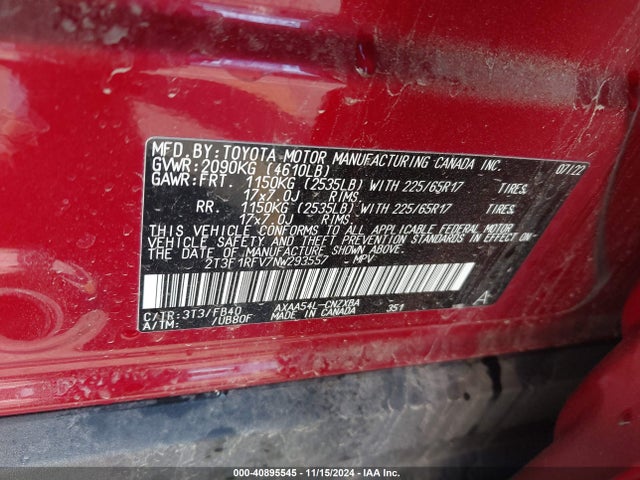 Toyota RAV4 LE 2022 2T3F1RFV7NW293557 Image 9