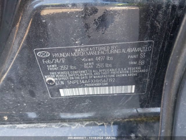 5NPE34AFXHH567192 Hyundai Sonata Sport