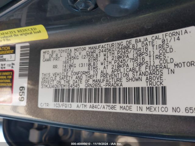 3TMJU4GN7EM164545 Toyota Tacoma Prerunner V6