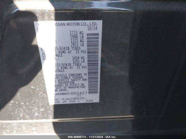 5N1AR2MN4FC605427 Nissan Pathfinder Sv