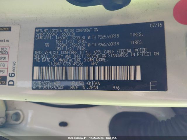 JTJBM7FX7G5149266 Lexus 460
