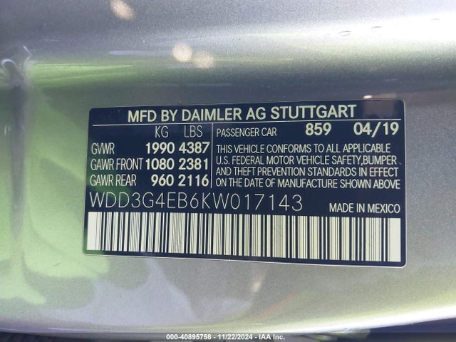 Mercedes-Benz A 220 2019 WDD3G4EB6KW017143 Image 9