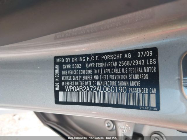 2010 PORSCHE PANAMERA WP0AB2A72AL060190 Photo 8