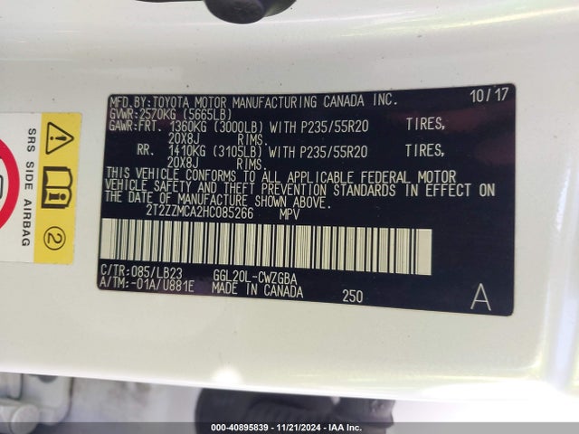 2T2ZZMCA2HC085266 Lexus RX 350