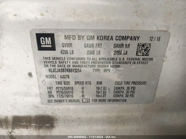 KL4CJASB7KB813254 Buick Encore Fwd Preferred