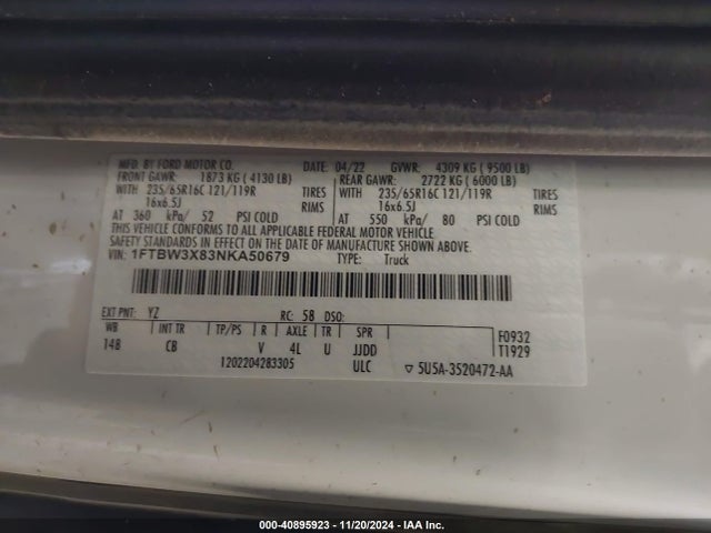 Ford Transit-350 Cargo Van 2022 1FTBW3X83NKA50679 Image 9