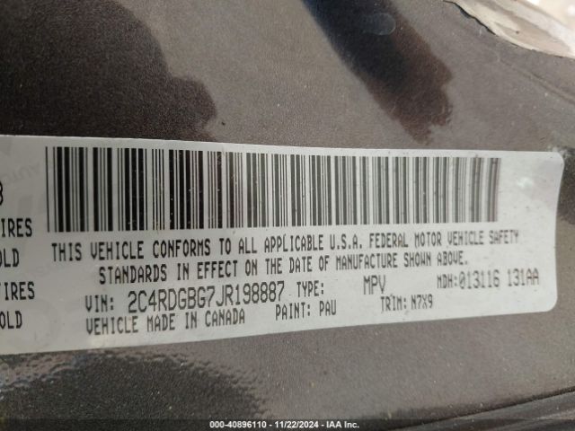 2C4RDGBG7JR198887 Dodge Grand Caravan Se Plus