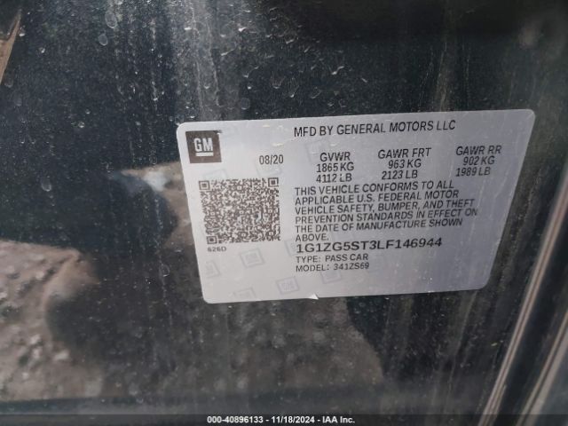 1G1ZG5ST3LF146944 Chevrolet Malibu Fwd Rs