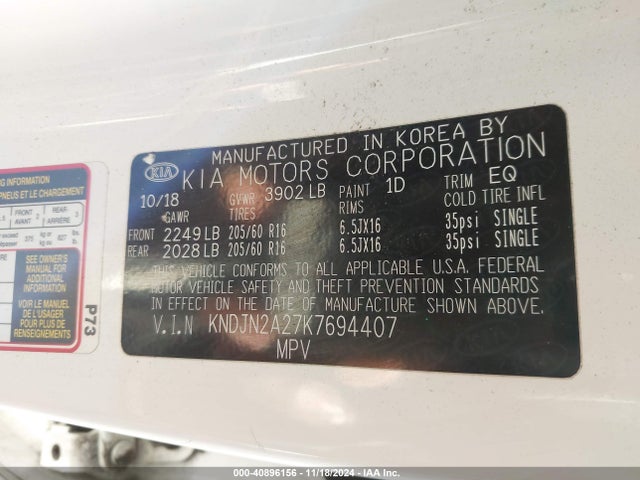 KIA Soul 2019 KNDJN2A27K7694407 Image 9