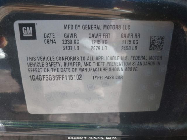 1G4GF5G36FF115102 Buick Lacrosse Premium Ii