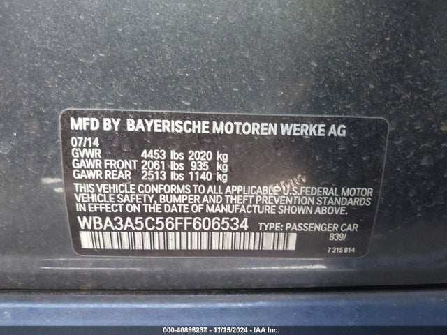 BMW 328I 2015 WBA3A5C56FF606534 Image 9
