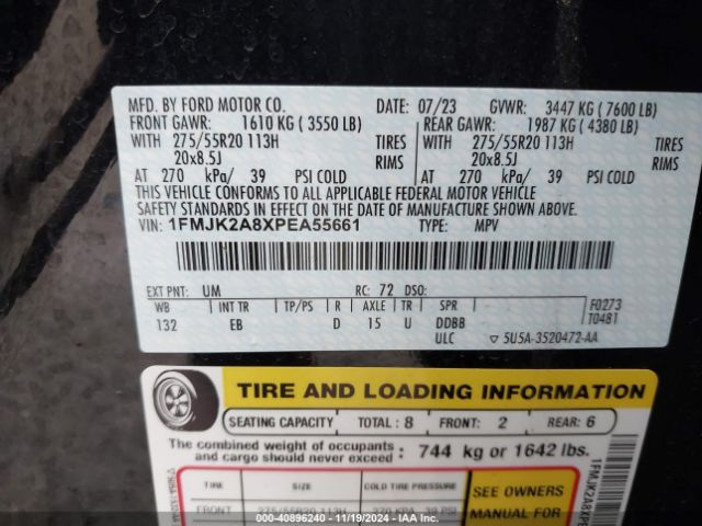 1FMJK2A8XPEA55661 Ford Expedition Limited Max
