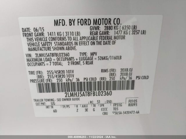 2LMHJ5AT8FBL02360 Lincoln Mkt Ecoboost
