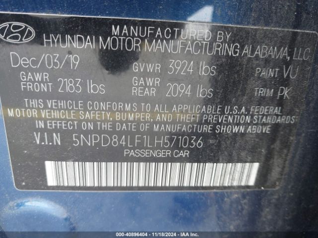 2020 HYUNDAI ELANTRA 5NPD84LF1LH571036 Photo 8